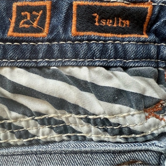 ROCK REVIVAL 💎 Isella Low Rise Skinny Jeans Size 27 Crystal Pocket ✨👖 - Picture 7 of 14